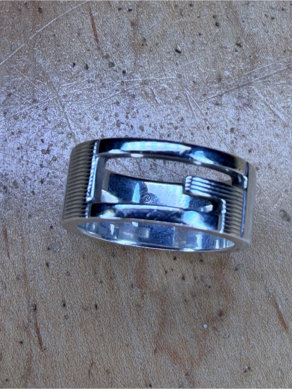 GUCCI Men’s Silver ring Silver size 5.5 - Picture 2 of 4